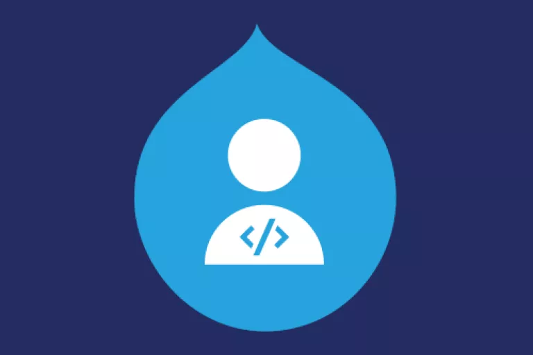 Blue background with the Acquia Dev Portal logo
