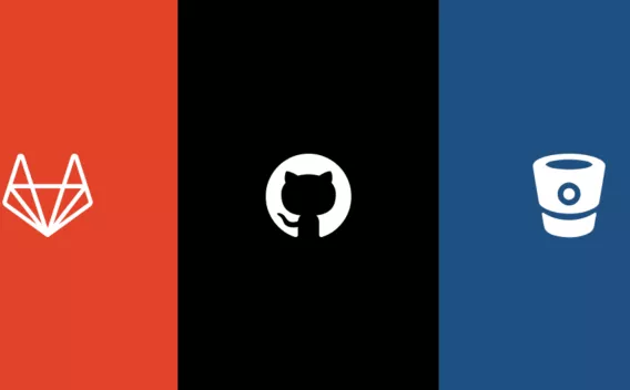 GitLab, Github, BitBucket logos