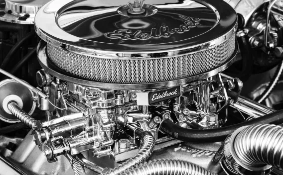 Chrome car engine