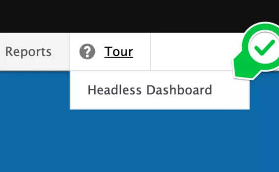 Access headless dashboard via Tour menu