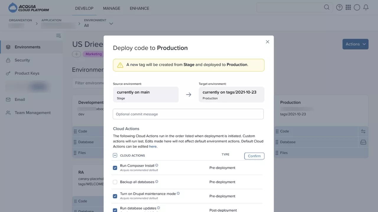 Deploy Code to Production with Cloud Actions